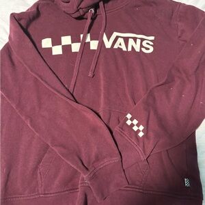 Vans Maroon Hoodie with Checkered Pattern